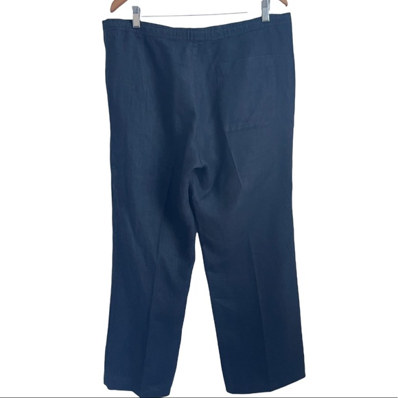 French connection plus size small linen wide leg  black pant. - Picture 2 of 8